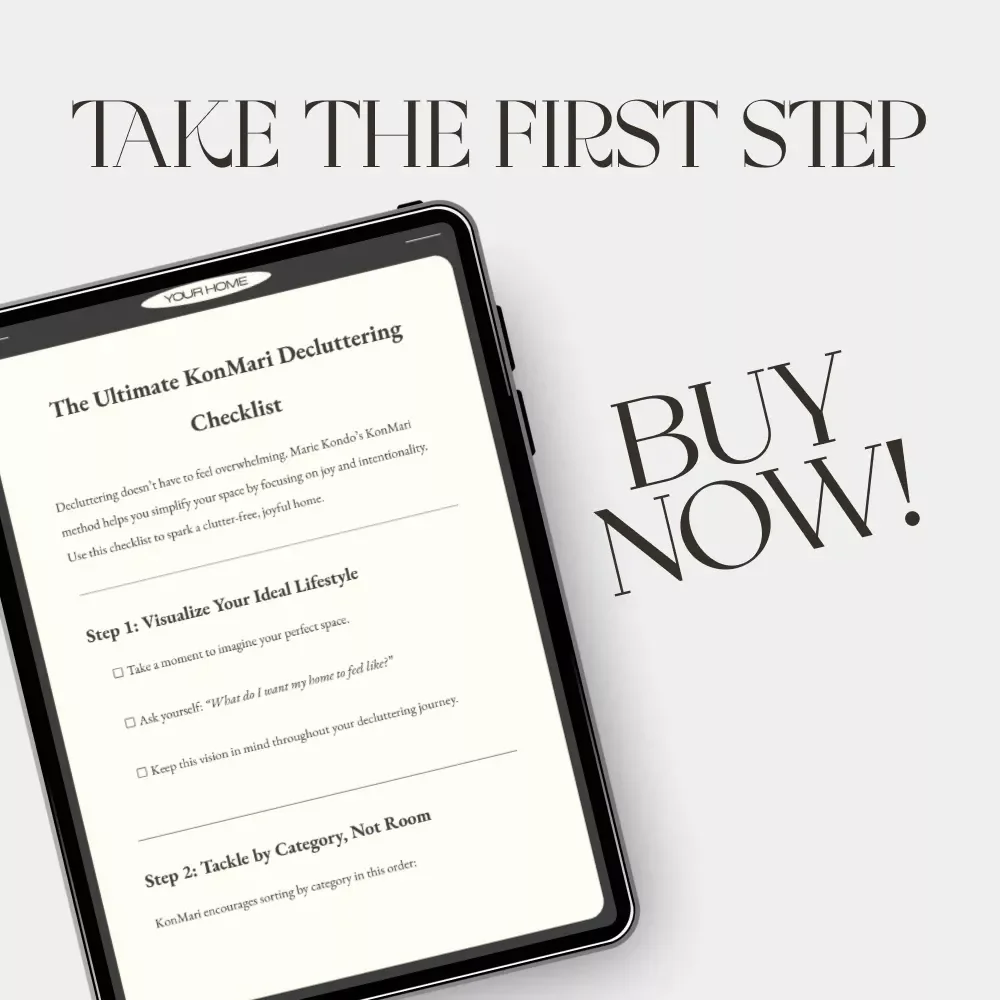 The Ultimate KonMari Decluttering Checklist | Printable Home Organization Guide | Digital Download for Minimalist Living | Best Way to Declutter with KonMari