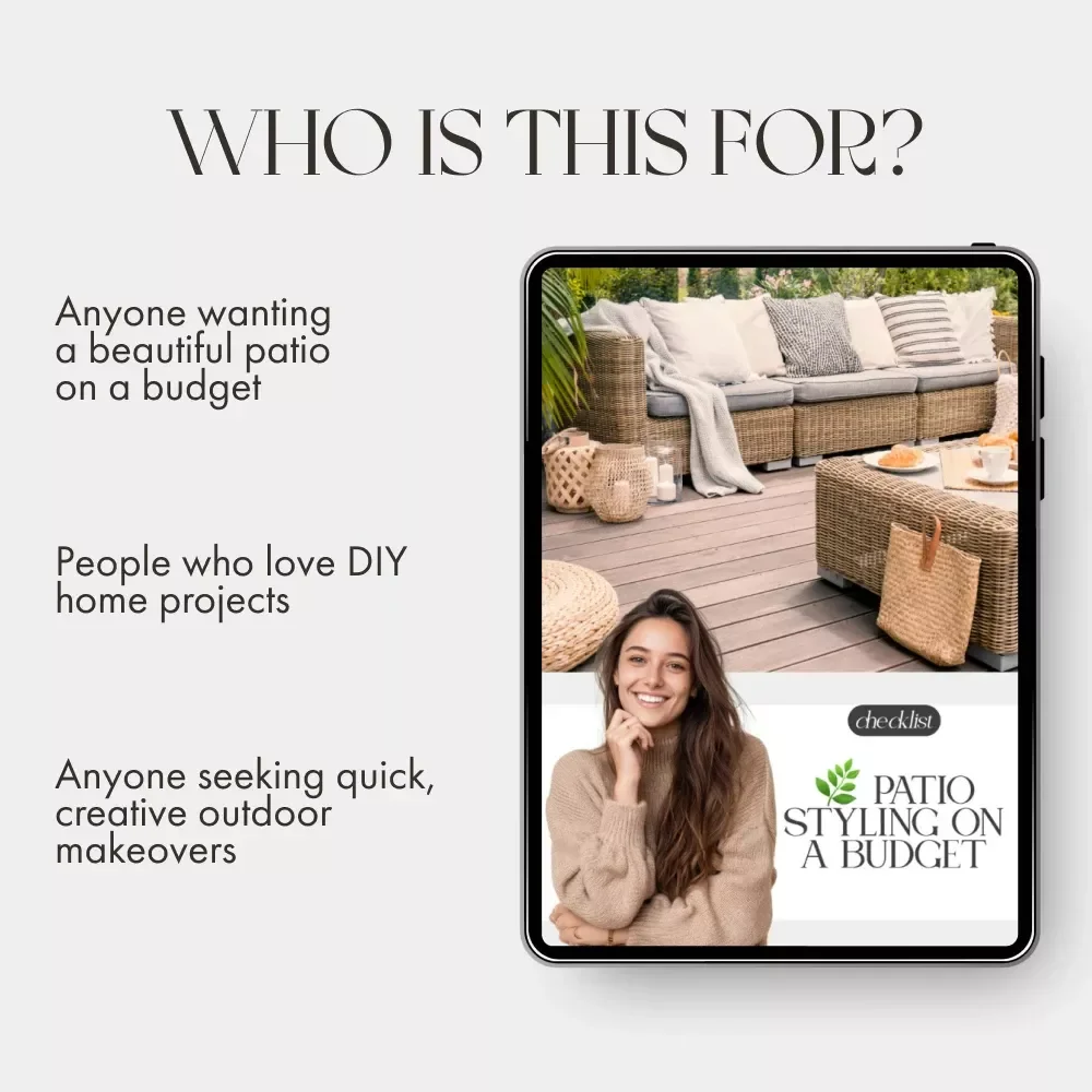 Patio Styling on a Budget | Printable Patio Makeover Checklist | How to Style a Patio on a Budget | DIY Outdoor Decor Guide | Affordable Patio Design Tips