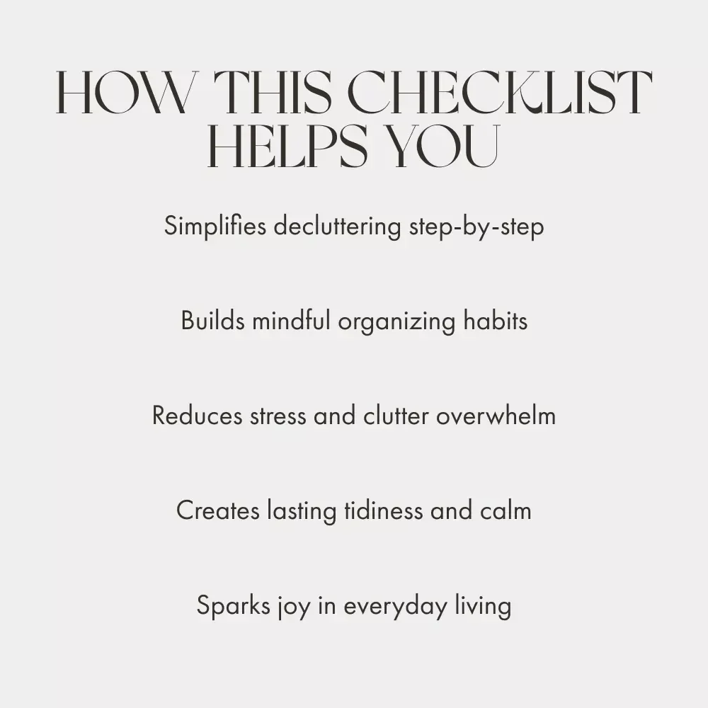 The Ultimate KonMari Decluttering Checklist | Printable Home Organization Guide | Digital Download for Minimalist Living | Best Way to Declutter with KonMari