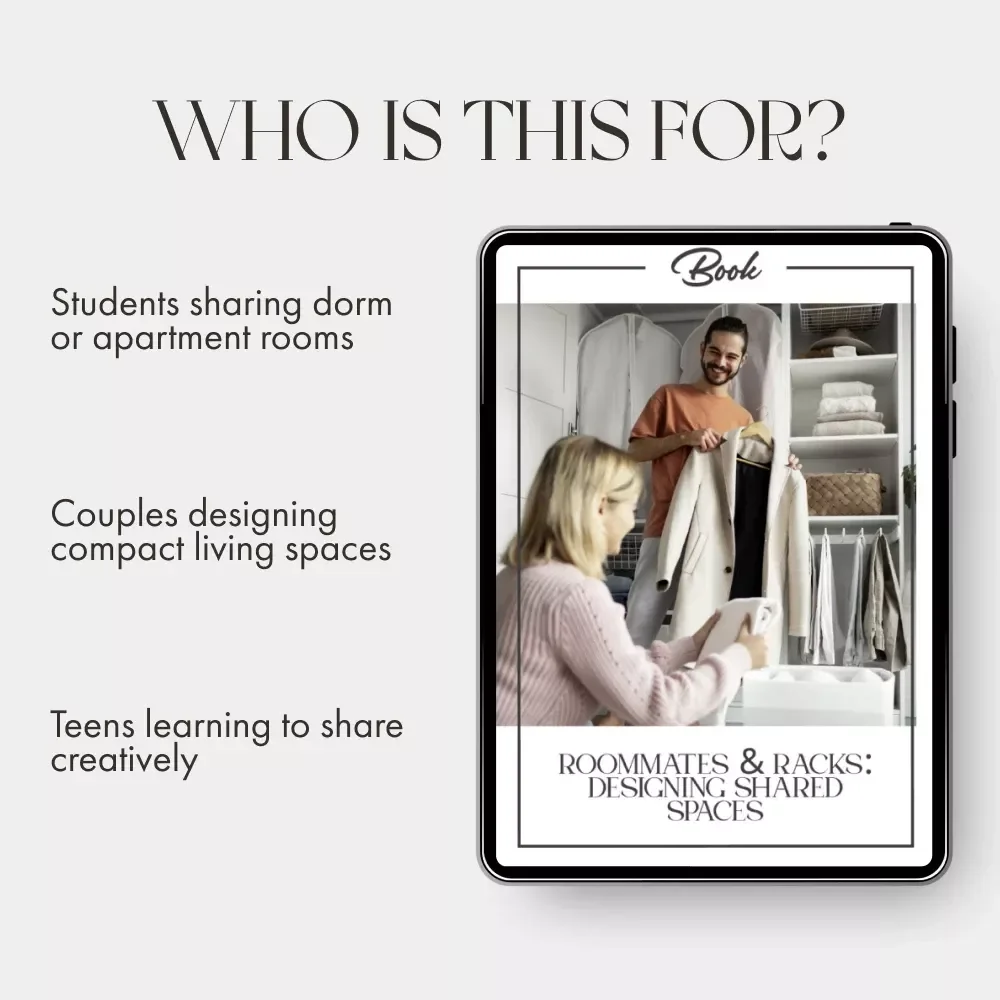 Roommates & Racks: Designing Shared Spaces | eBook for How to Arrange Storage in Shared Bedrooms | Digital Download Guide for Smart, Stylish, and Organized Shared Rooms