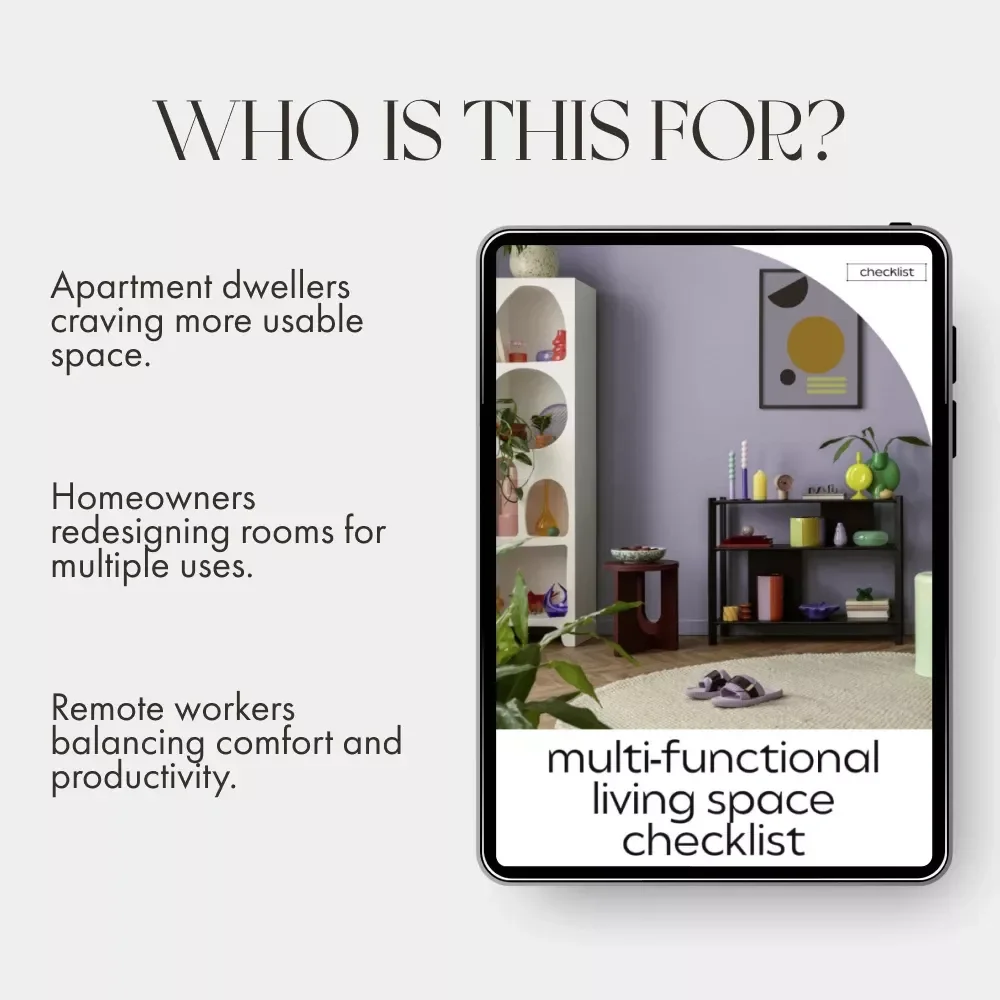Multi-Functional Living Space Checklist | Digital Home Organization Guide | How to Create Multi Functional Living Spaces for Small Apartments & Modern Homes