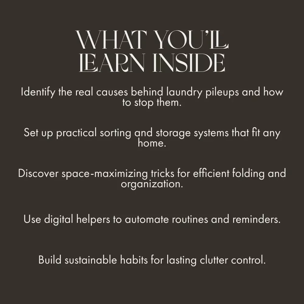 How to Tame Laundry Clutter | Digital Guide for a Clutter-Free Laundry Space | Organize Laundry, Maximize Space & Simplify Your Routine | Instant Download eBook on What to Do When Laundry Clutters Space