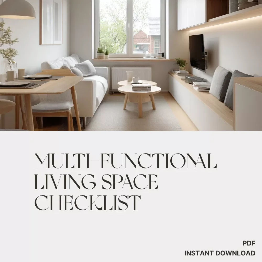 Multi-Functional Living Space Checklist | Digital Home Organization Guide | How to Create Multi Functional Living Spaces for Small Apartments & Modern Homes