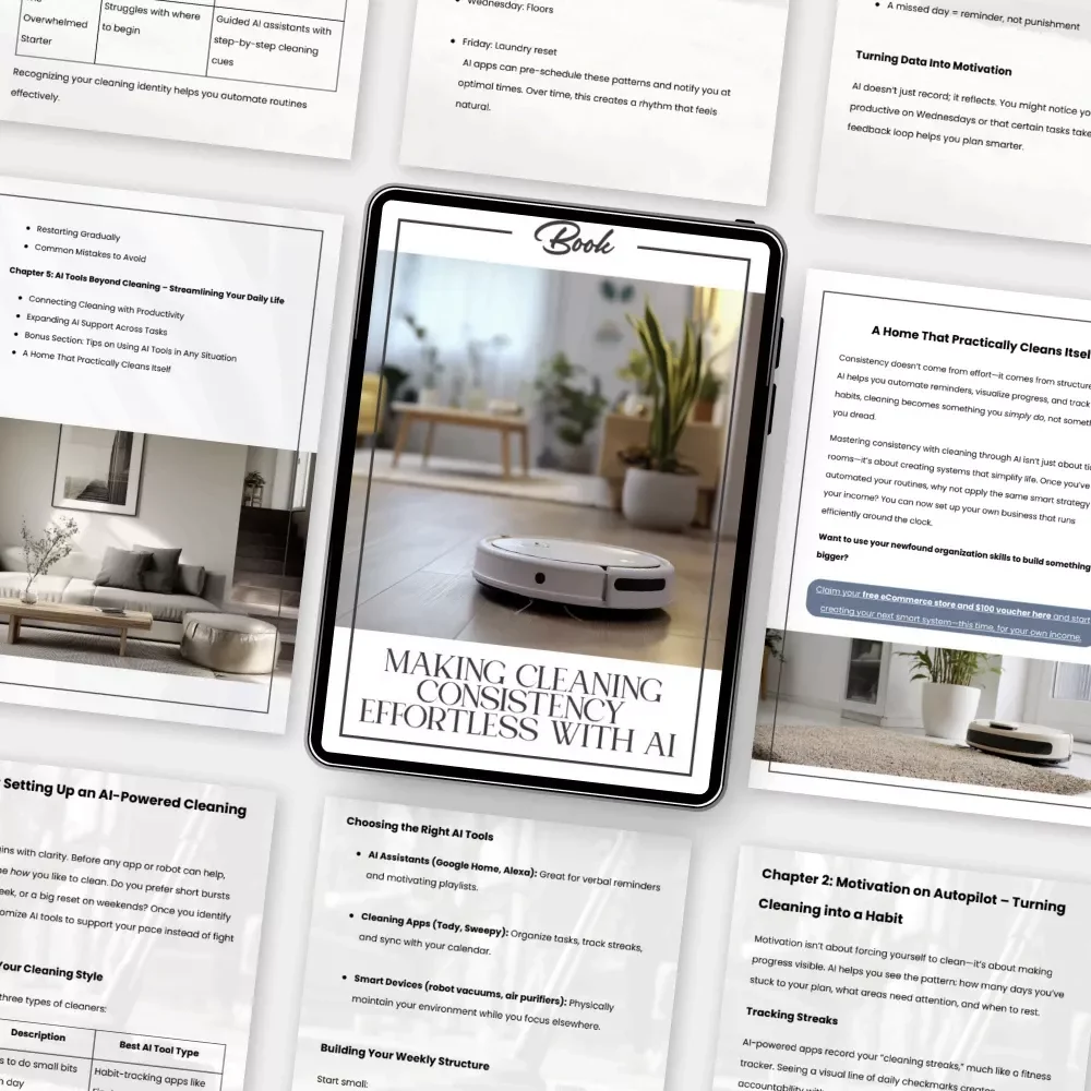 Making Cleaning Consistency Effortless with AI – eBook for Smart Homeowners | Learn How to Use AI to Stay Consistent with Cleaning, Build Habits & Automate Your Routine