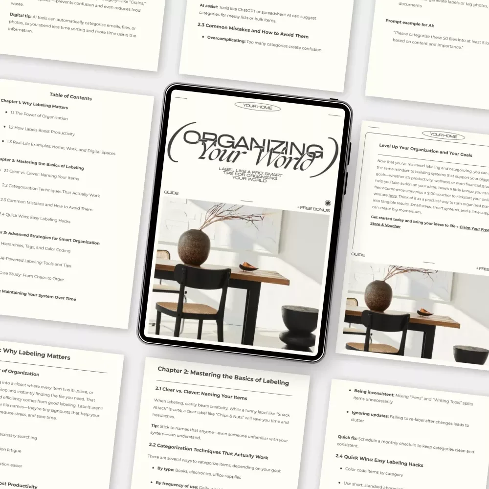 Label Like a Pro: Smart Tips for Organizing Your World | Digital Guide for Labeling, Categorizing & Decluttering | Printable eBook for Home, Work & Digital Organization