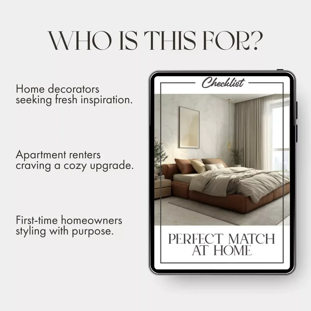 Perfect Match at Home | Printable Checklist for How to Pair Curtains and Furniture | Interior Design Color Coordination Guide | Instant Digital Download
