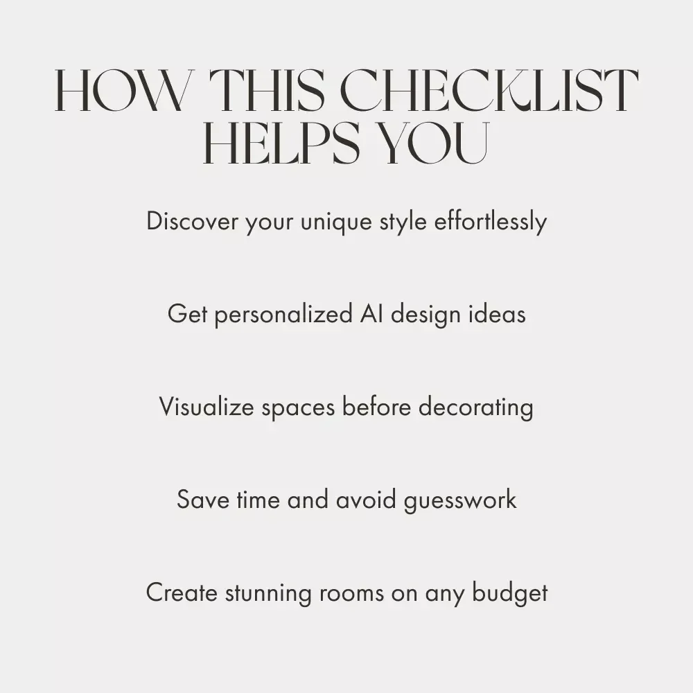 Design Your Dreams with AI – Printable Home Decorating Checklist | Learn How to Use AI to Find Decorating Ideas for Your Specific Style | Digital Download for Interior Inspiration & Mood Board Creation