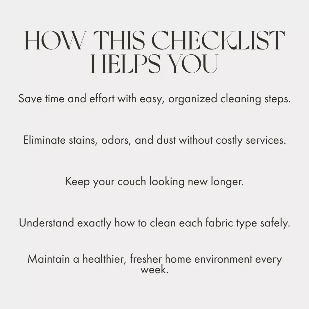 The Couch Deep Clean Checklist | Printable Home Cleaning Guide for How to Deep Clean a Couch | Digital Download