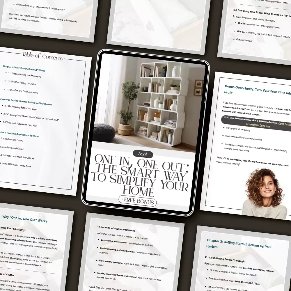 One In, One Out: The Smart Way to Simplify Your Home | Minimalist Living eBook | Decluttering Guide | How to Use One In One Out at Home | Digital Download for Organization and Balance