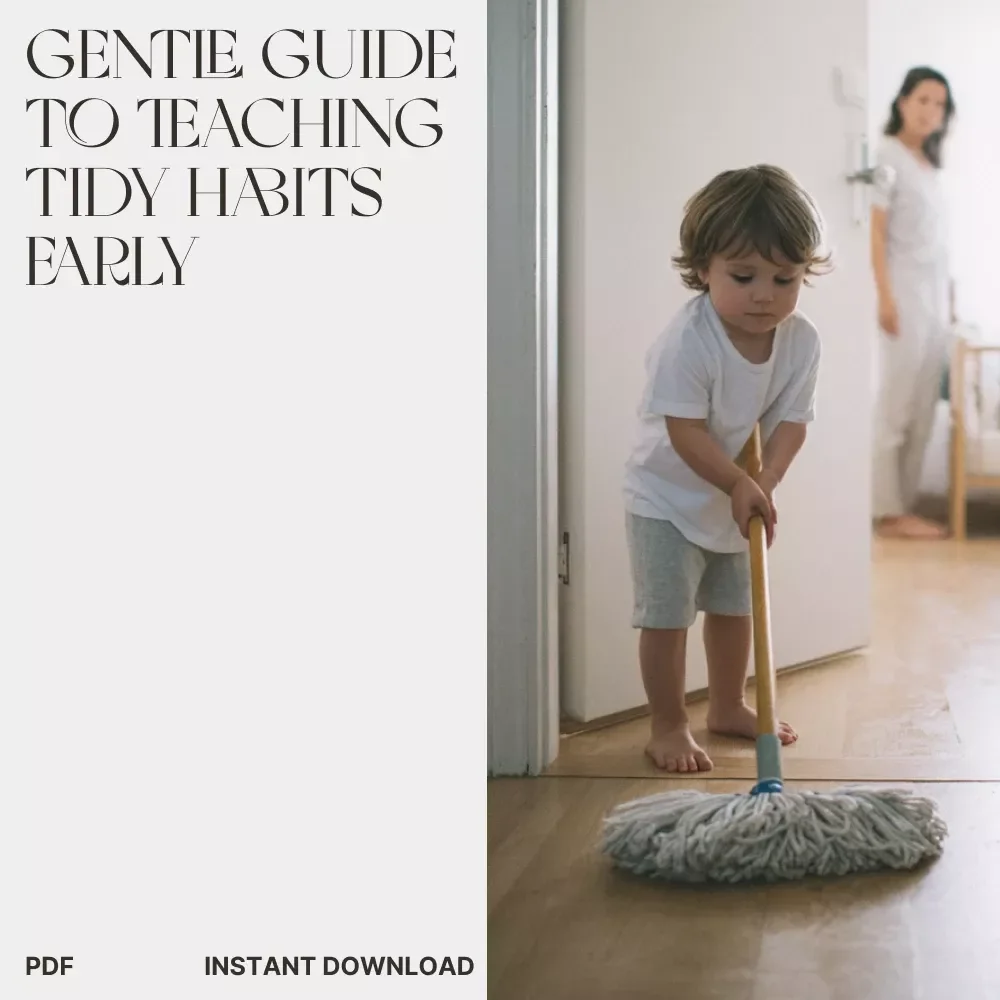 A Gentle Guide to Teaching Tidy Habits Early | Best Way to Teach Tidy Habits Early | Printable eBook for Parents & Educators | Calm, Organized Homes