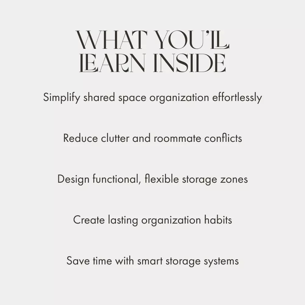Shared Space, Seamless Storage — Smart Storage Design Guide for Roommates, Families & Co-Living | Digital Download eBook for Shared Living Organization