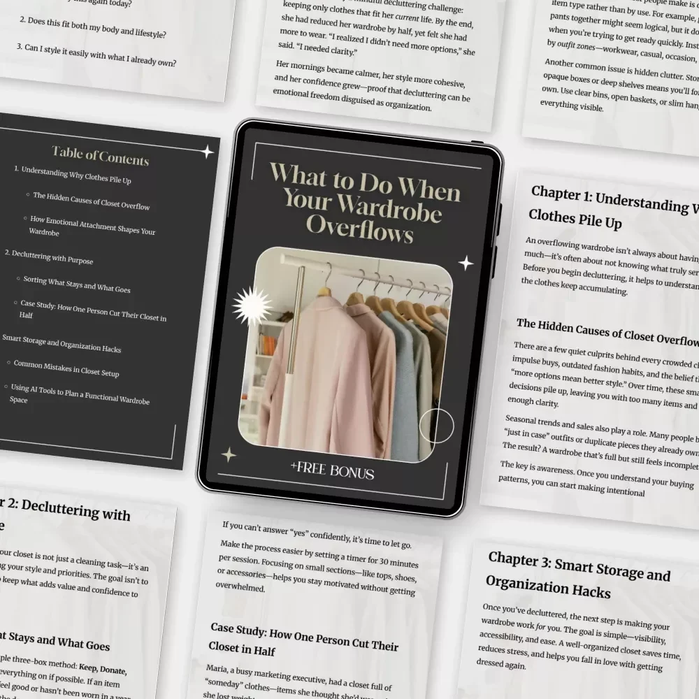 What to Do When Your Wardrobe Overflows | Minimalist Closet Organization Guide | Declutter, Reorganize & Simplify Your Style | Digital Download eBook