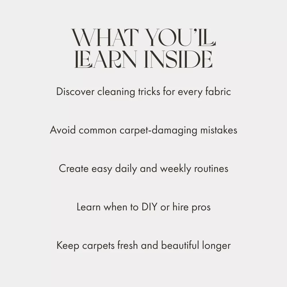 Cleaning Rugs and Carpets Like a Pro | Digital Guide on How to Clean Carpets and Rugs | Printable Home Cleaning eBook for Beginners and Experts