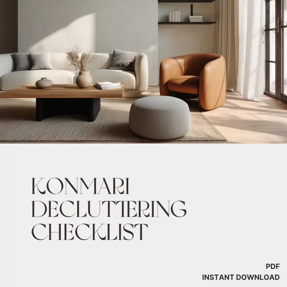 The Ultimate KonMari Decluttering Checklist | Printable Home Organization Guide | Digital Download for Minimalist Living | Best Way to Declutter with KonMari