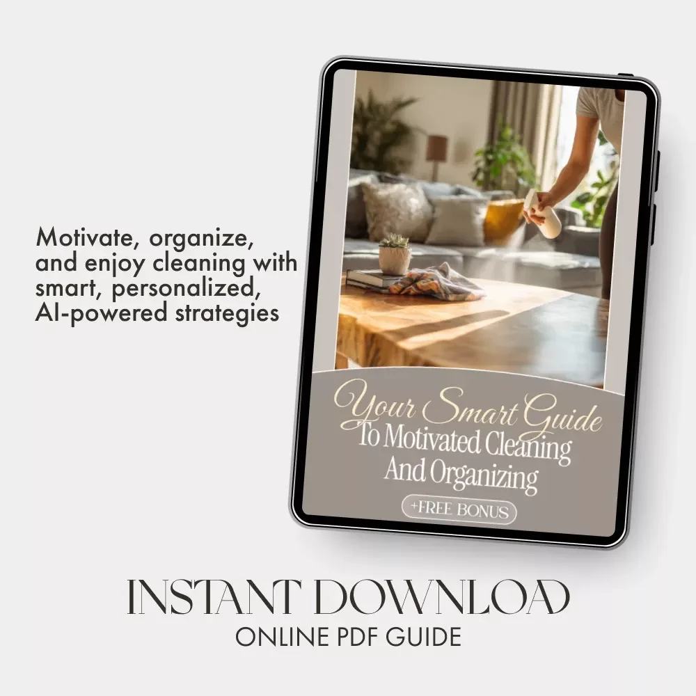 Your Smart Guide to Motivated Cleaning and Organizing | Digital Guide on How to Stay Motivated to Clean and Organize | Printable eBook for Home Organization Motivation, Productivity & Routine Building