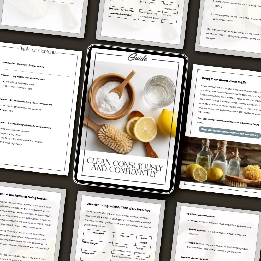 Clean Consciously and Confidently | Eco-Friendly Home Cleaning Guide | how to make your own natural cleaners | DIY Non-Toxic Cleaning Recipes eBook for a Greener Home