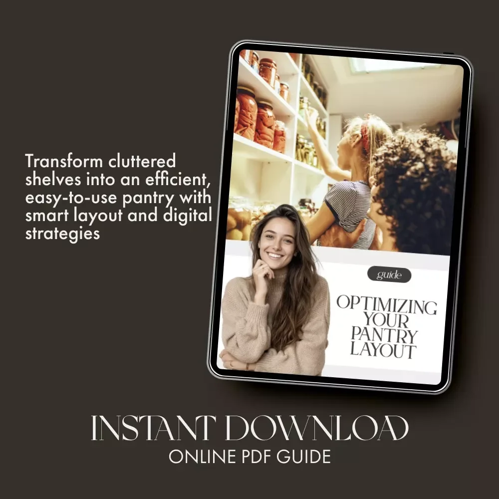 Optimizing Your Pantry Layout | Digital Guide for Organized Kitchens | How to Optimize Pantry Layout for Efficiency and Style | Printable Home Organization eBook