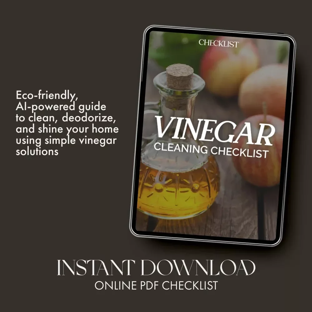 Vinegar Cleaning Checklist | Printable Home Cleaning Guide | Natural Cleaning with Vinegar | Eco-Friendly Household Organizer | Digital Download