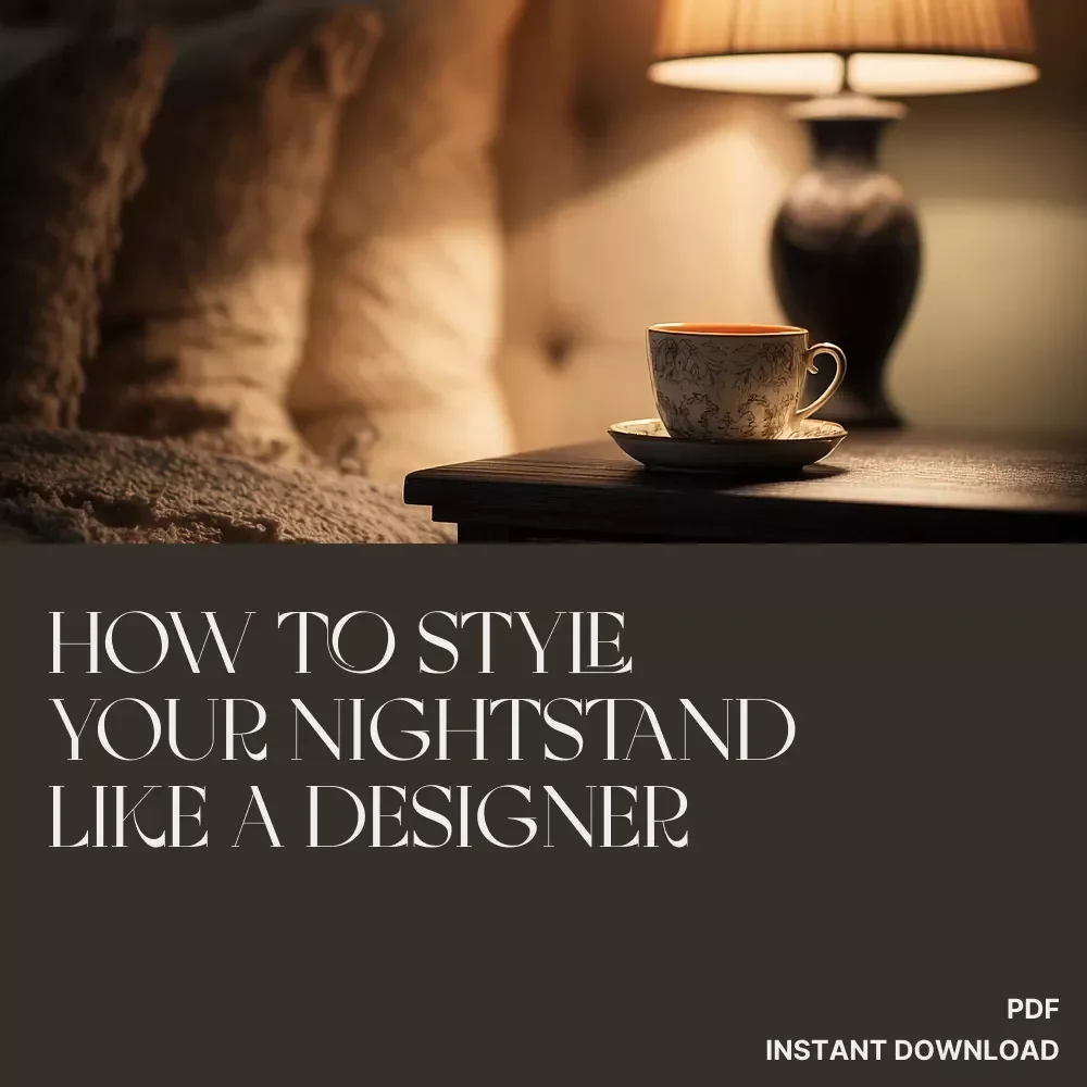 How to Style Your Nightstand Like a Designer | Digital Guide for Home Decor Lovers | Learn How to Style a Nightstand Like a Pro | Interior Styling eBook & Checklist