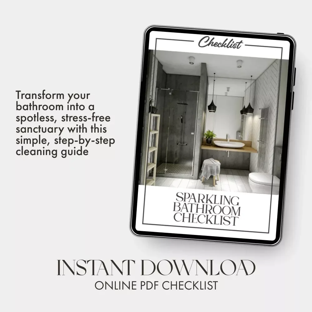 Sparkling Bathroom Checklist | Printable Cleaning Guide for a Spotless Home | Digital Download for How to Clean Your Bathroom Properly