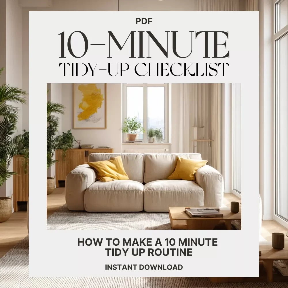 The 10-Minute Tidy-Up Checklist | Printable Home Cleaning Routine | Digital Download for Quick Daily Cleaning | how to make a 10 minute tidy up routine