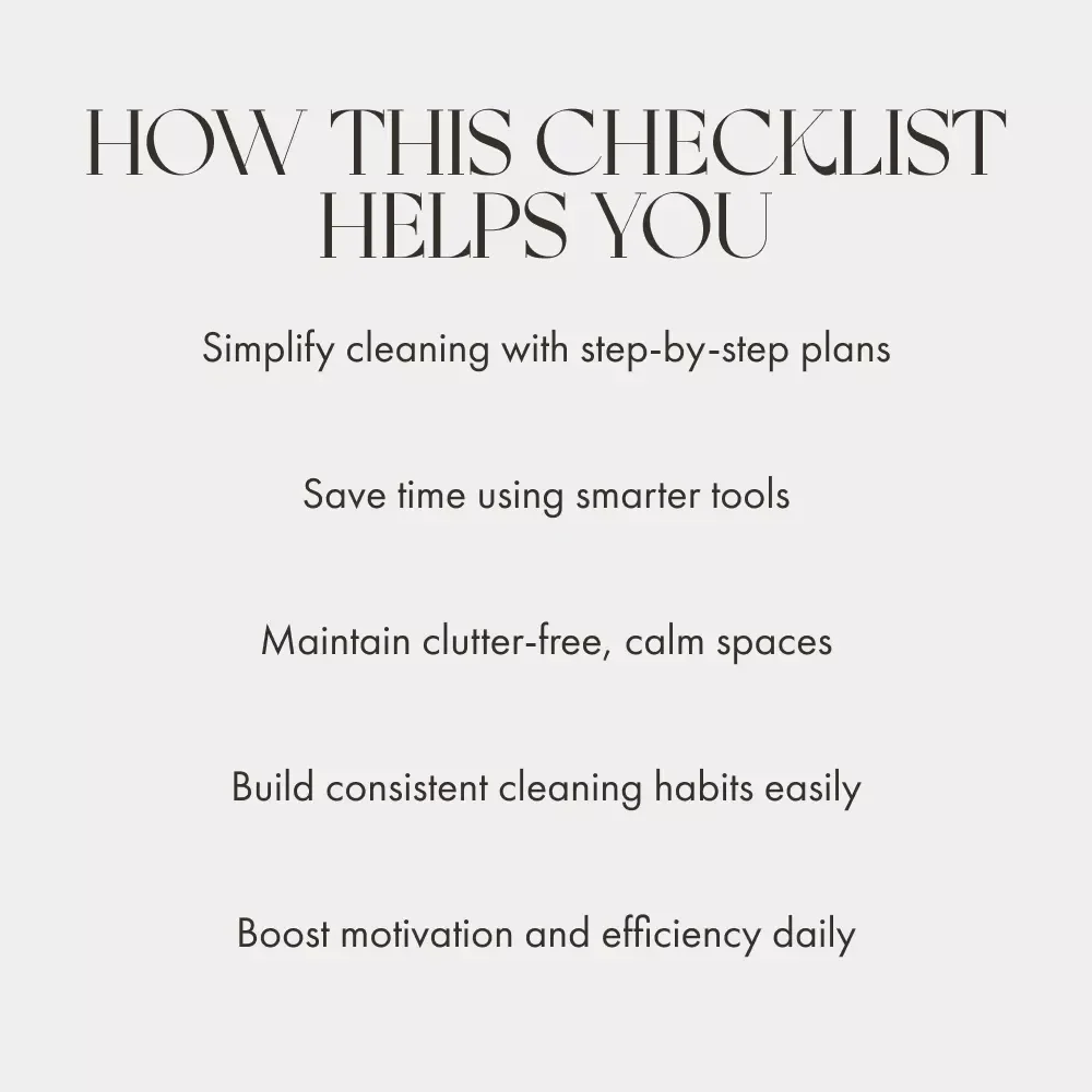 Clean Smart Live Better Checklist | How to Clean Smarter Not Harder | Printable Home Organization Guide for Efficient Cleaning Routines