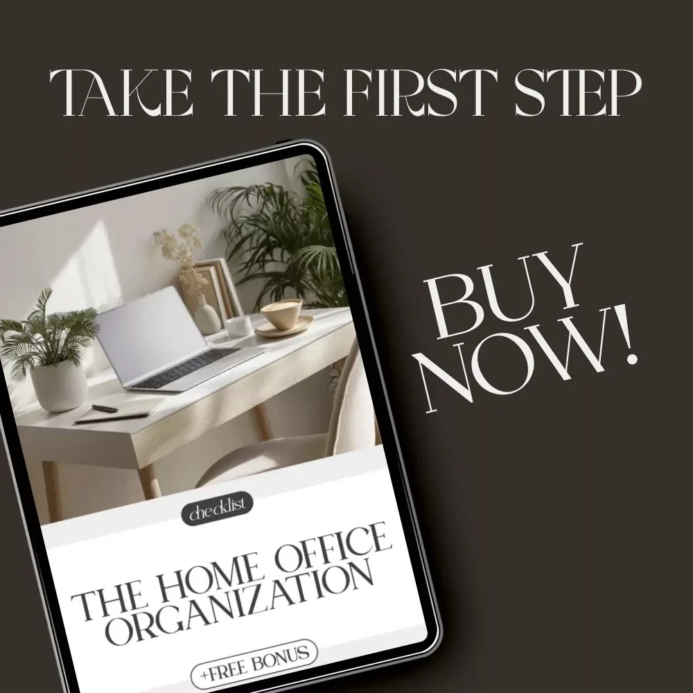 The Home Office Organization Checklist | Digital Download Guide for How to Implement Organization for Home Office | Printable Minimalist Workspace Planner