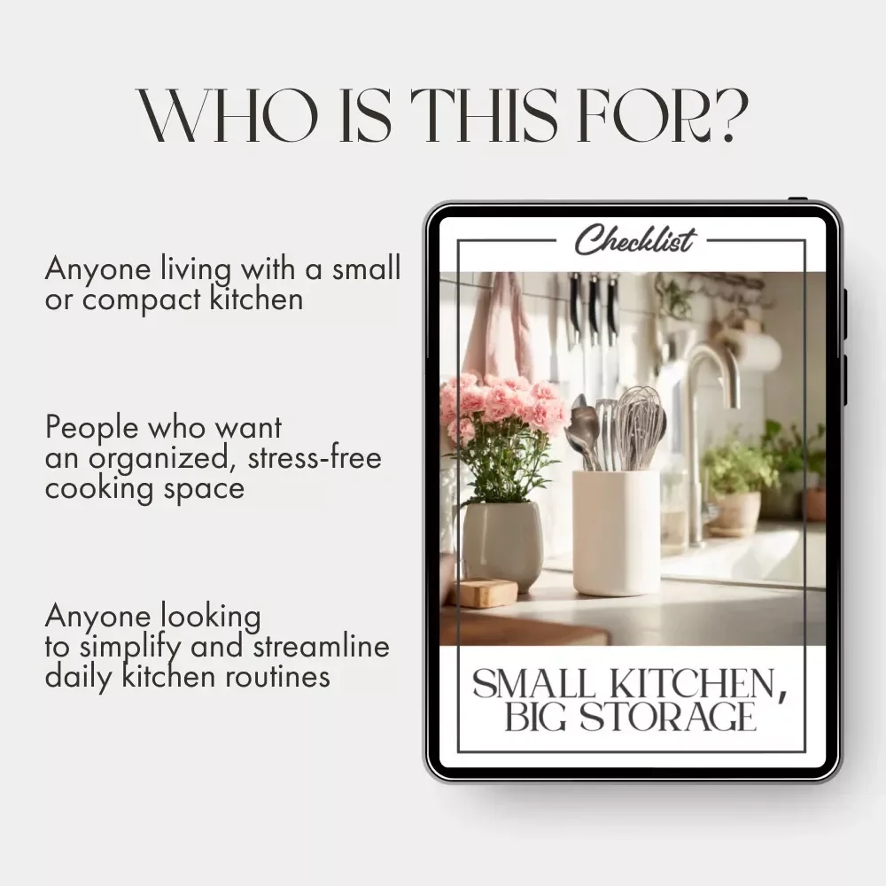 Small Kitchen, Big Storage Checklist | Digital Download | How to Optimize Storage in Small Kitchens | Space-Saving Ideas & Smart Organization Guide for Tiny Kitchens