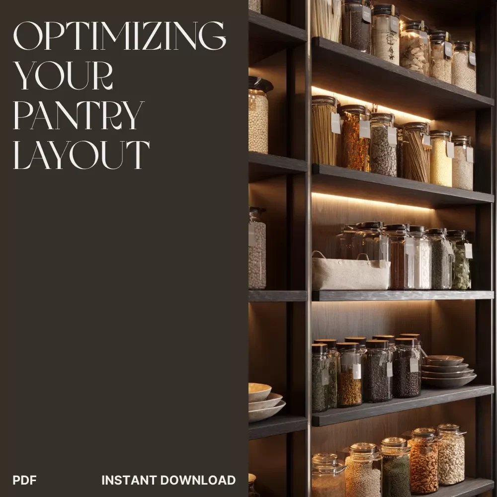 Optimizing Your Pantry Layout | Digital Guide for Organized Kitchens | How to Optimize Pantry Layout for Efficiency and Style | Printable Home Organization eBook