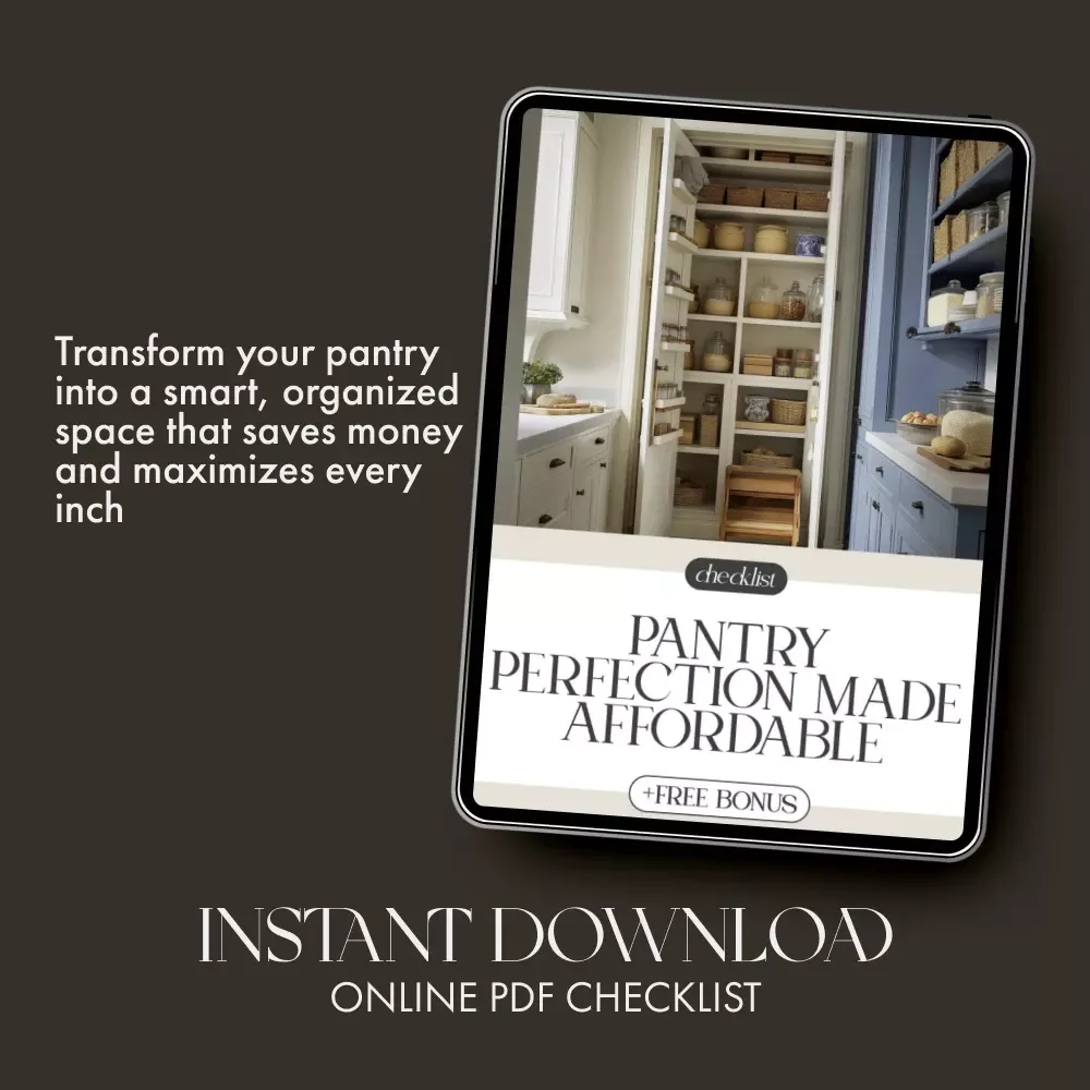 Pantry Perfection Made Affordable | Printable Checklist for How to Organize a Pantry on a Budget | Digital Download for Smart Storage & Home Organization