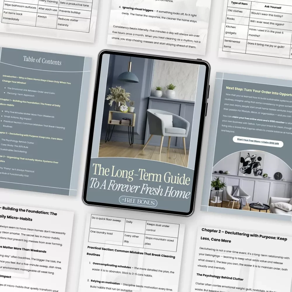 The Long-Term Guide to a Forever Fresh Home | Digital eBook for How to Maintain a Clean House Long Term | Decluttering, Cleaning, and Organization Strategies for Lasting Freshness