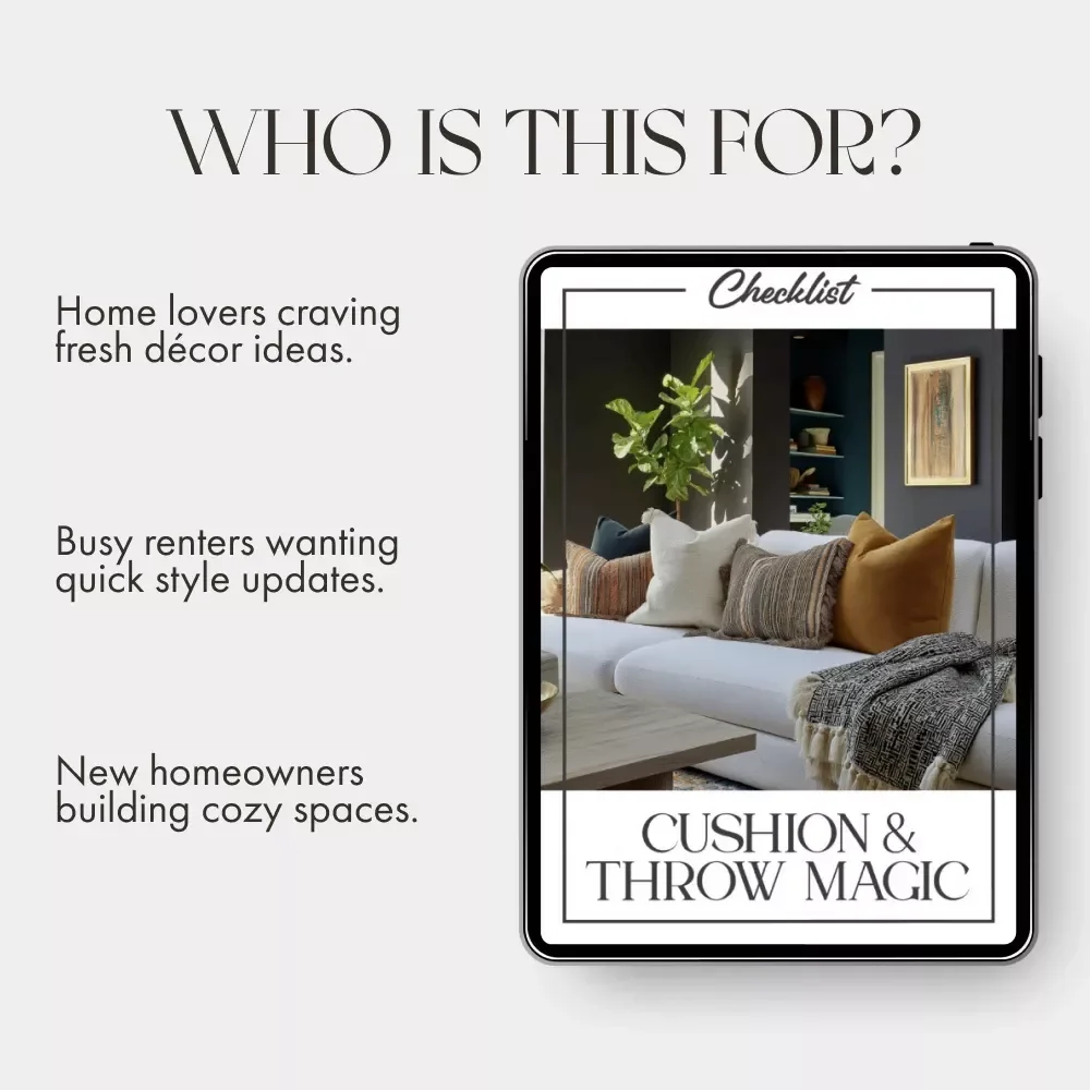 Cushion & Throw Magic Checklist | Digital Download Home Styling Guide | How to Style Cushions and Throws for a Cozy, Designer Look