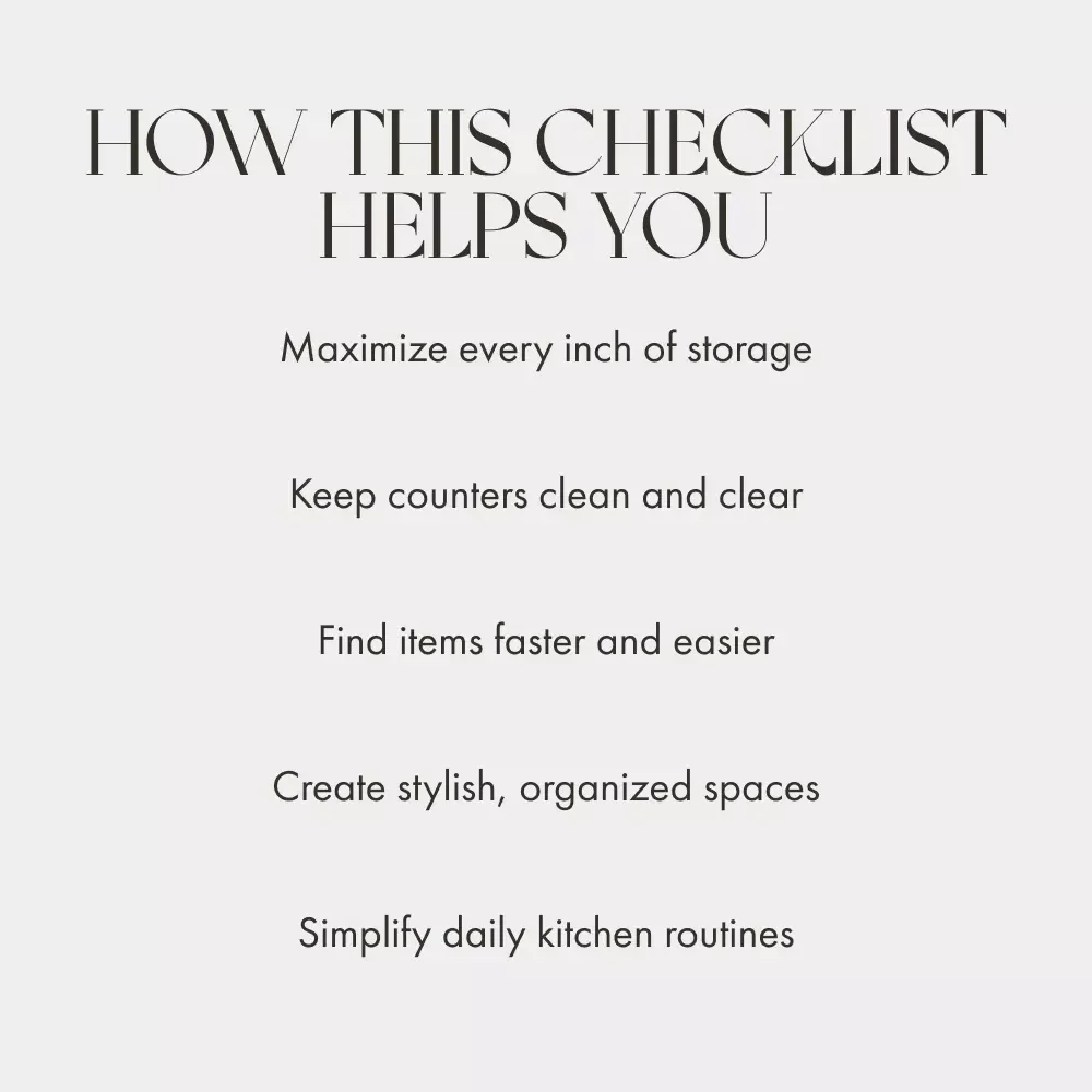 Small Kitchen Storage Hacks Checklist | Digital Download | Space-Saving Organization Guide for Small Kitchens, Apartments & Tiny Homes