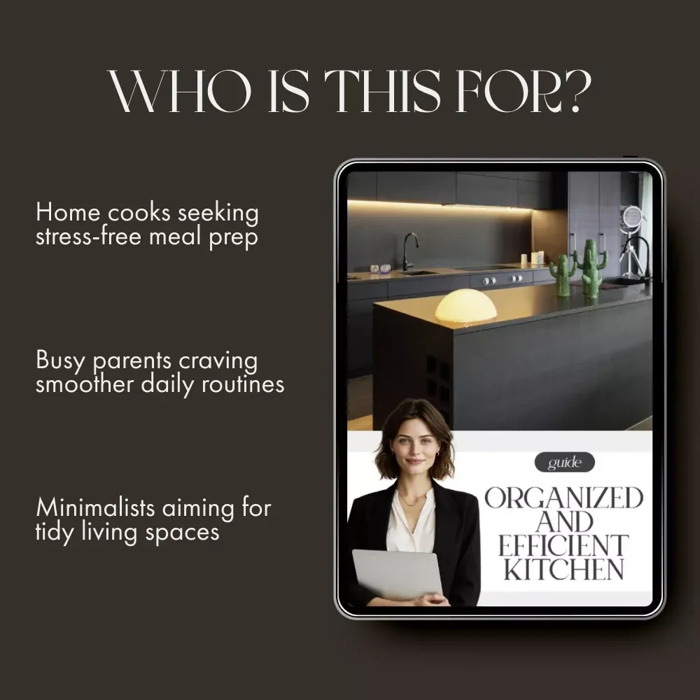 Organized and Efficient Kitchen | Digital Guide for Home Cooks | Tips for Kitchen Organization, Layout Planning & Smart Storage Solutions