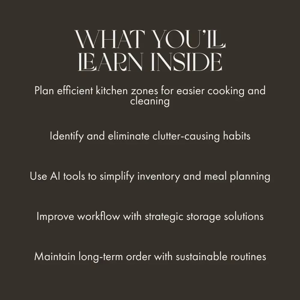 Organized and Efficient Kitchen | Digital Guide for Home Cooks | Tips for Kitchen Organization, Layout Planning & Smart Storage Solutions