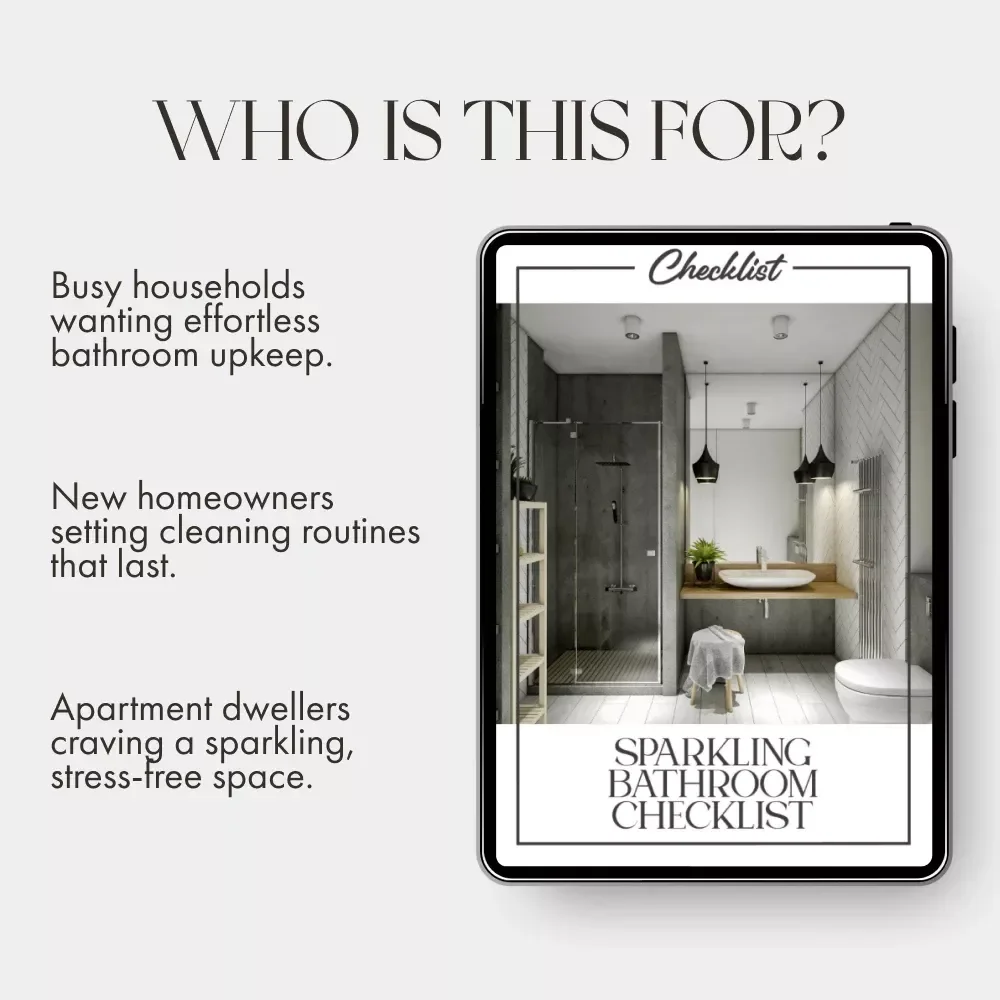 Sparkling Bathroom Checklist | Printable Cleaning Guide for a Spotless Home | Digital Download for How to Clean Your Bathroom Properly