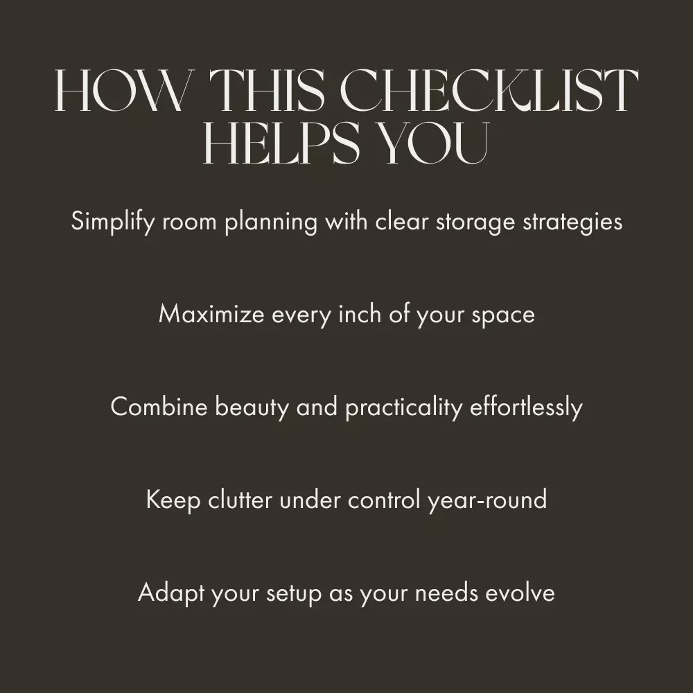 How to Design Storage for Multiuse Rooms Checklist | Smart Home Organization Guide | Digital Download for Flexible, Stylish & Functional Spaces