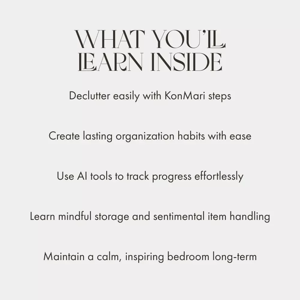 KonMari Bedroom Decluttering Guide | Best Way to Declutter Bedroom with KonMari | Minimalist Home Ebook for Calm and Joyful Spaces