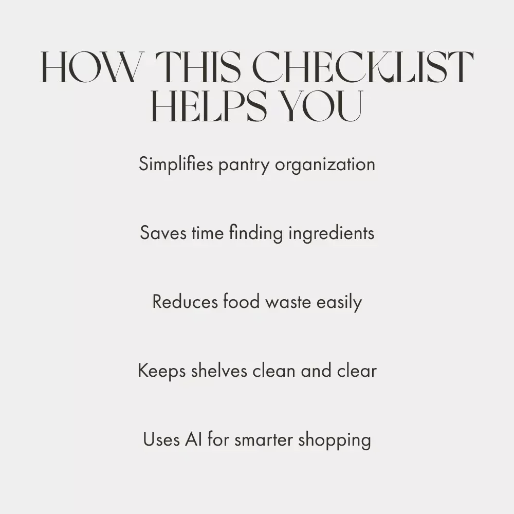 Pantry Perfection Made Simple | Printable Checklist for How to Organize Pantry for Easy Access | Minimalist Kitchen Organization Guide | Digital Download