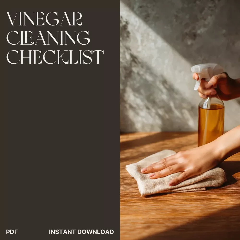 Vinegar Cleaning Checklist | Printable Home Cleaning Guide | Natural Cleaning with Vinegar | Eco-Friendly Household Organizer | Digital Download