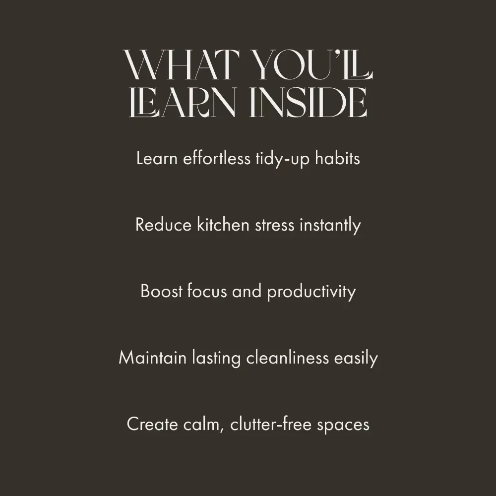 Daily Habits for a Tidy Kitchen | Digital Ebook Guide with Tips for Keeping Counters Clear Daily | Minimalist Home Organization & Clutter-Free Kitchen Routine