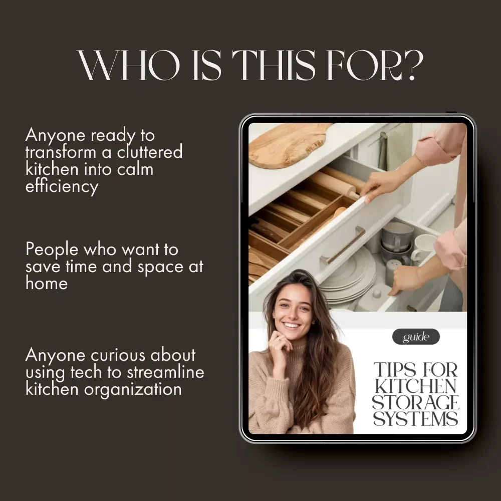 Tips for Kitchen Storage Systems | Digital Download Guide for Kitchen Organization, Pantry Planning, and Smart Home Optimization | eBook & Checklist for Decluttering and Efficient Storage Solutions
