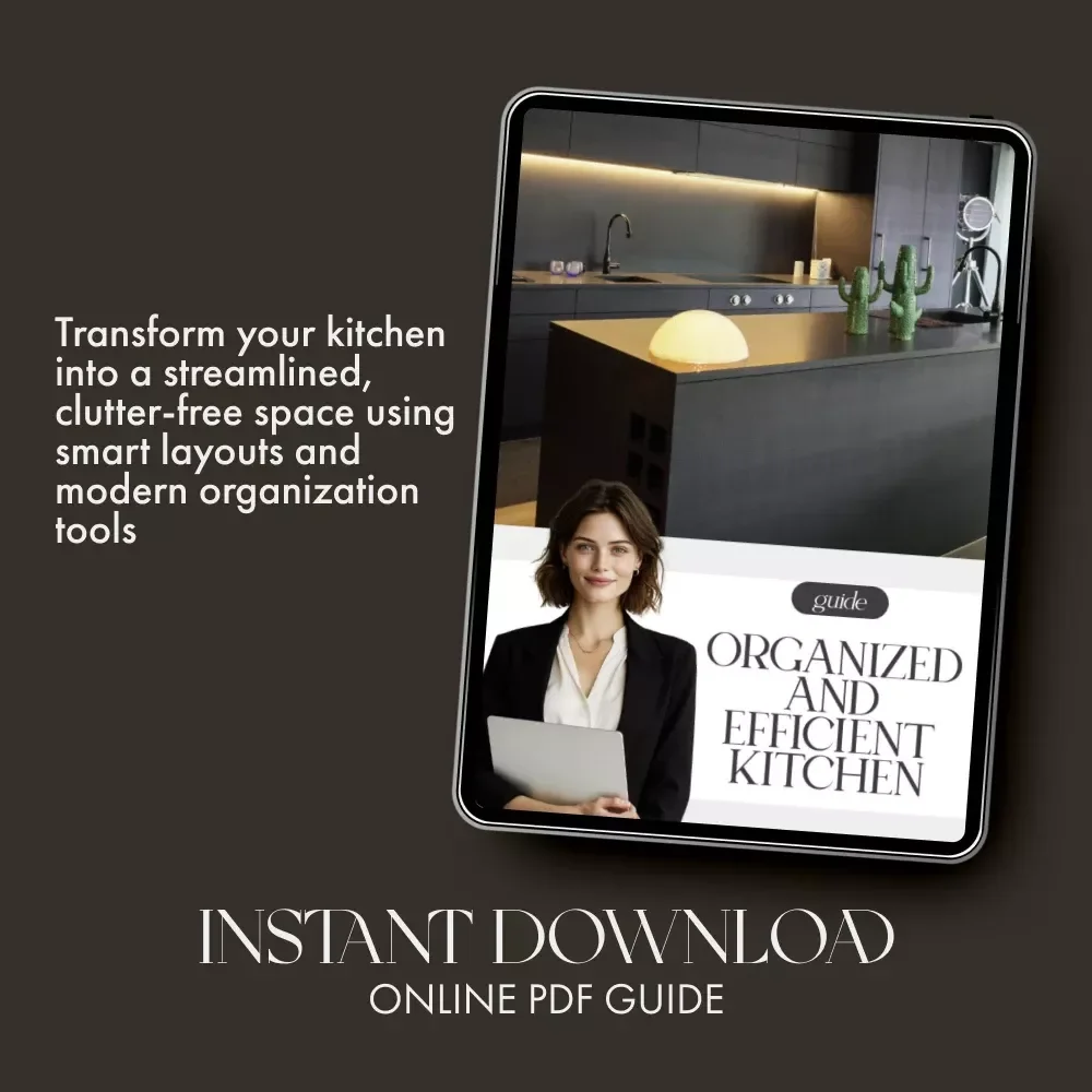 Organized and Efficient Kitchen | Digital Guide for Home Cooks | Tips for Kitchen Organization, Layout Planning & Smart Storage Solutions