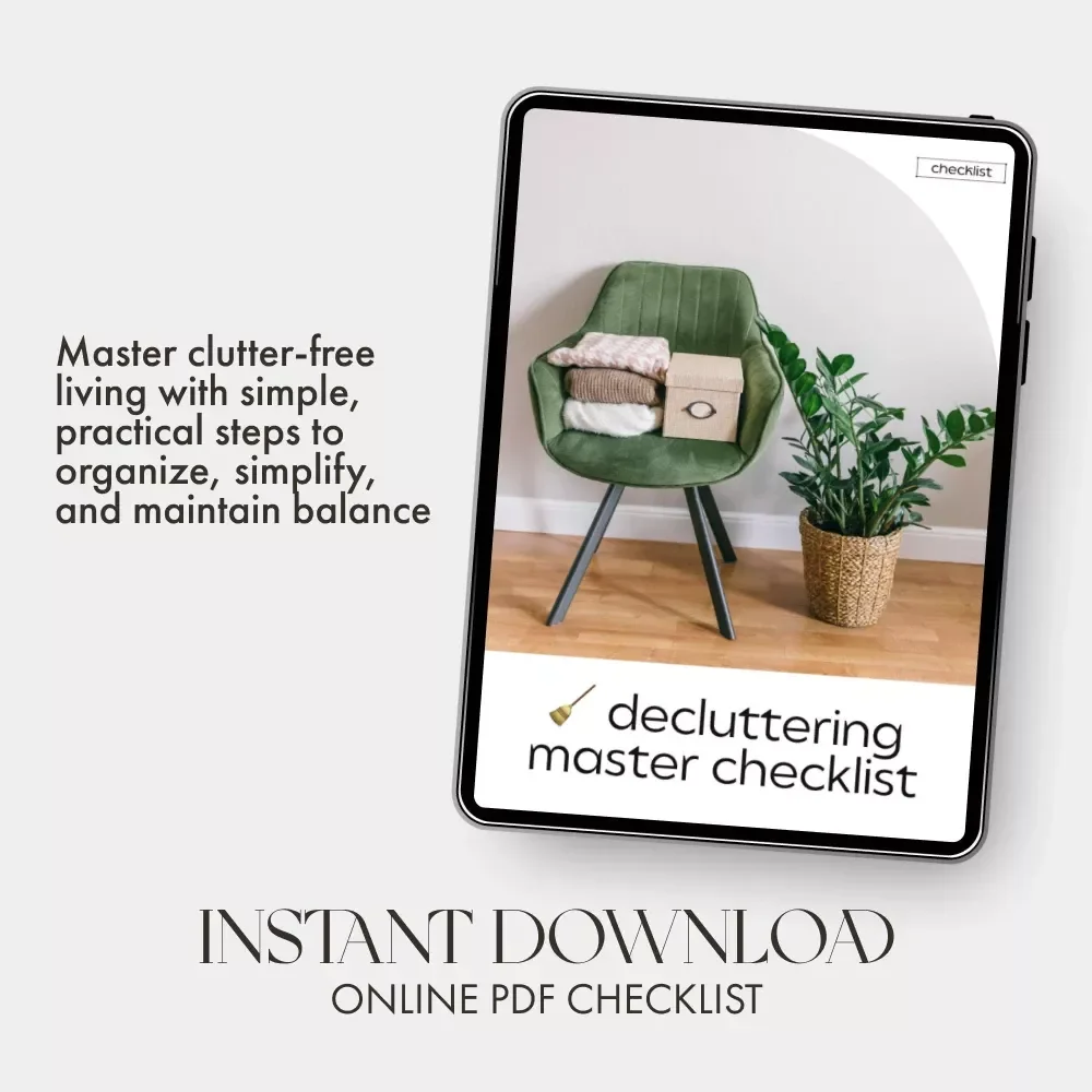 Decluttering Master Checklist | Digital Download | How to Combine One In One Out with Decluttering | Minimalist Home Organization Guide