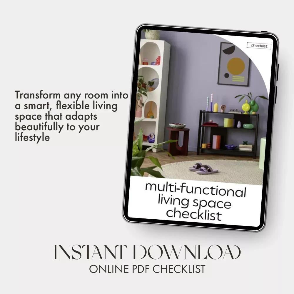 Multi-Functional Living Space Checklist | Digital Home Organization Guide | How to Create Multi Functional Living Spaces for Small Apartments & Modern Homes