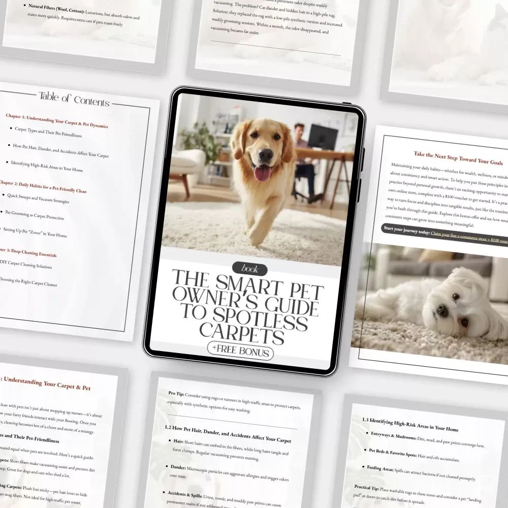 The Smart Pet Owner’s Guide to Spotless Carpets | Best Way to Keep Carpets Clean with Pets | Digital eBook for Pet Owners, Clean Home Lovers & Smart Home Users