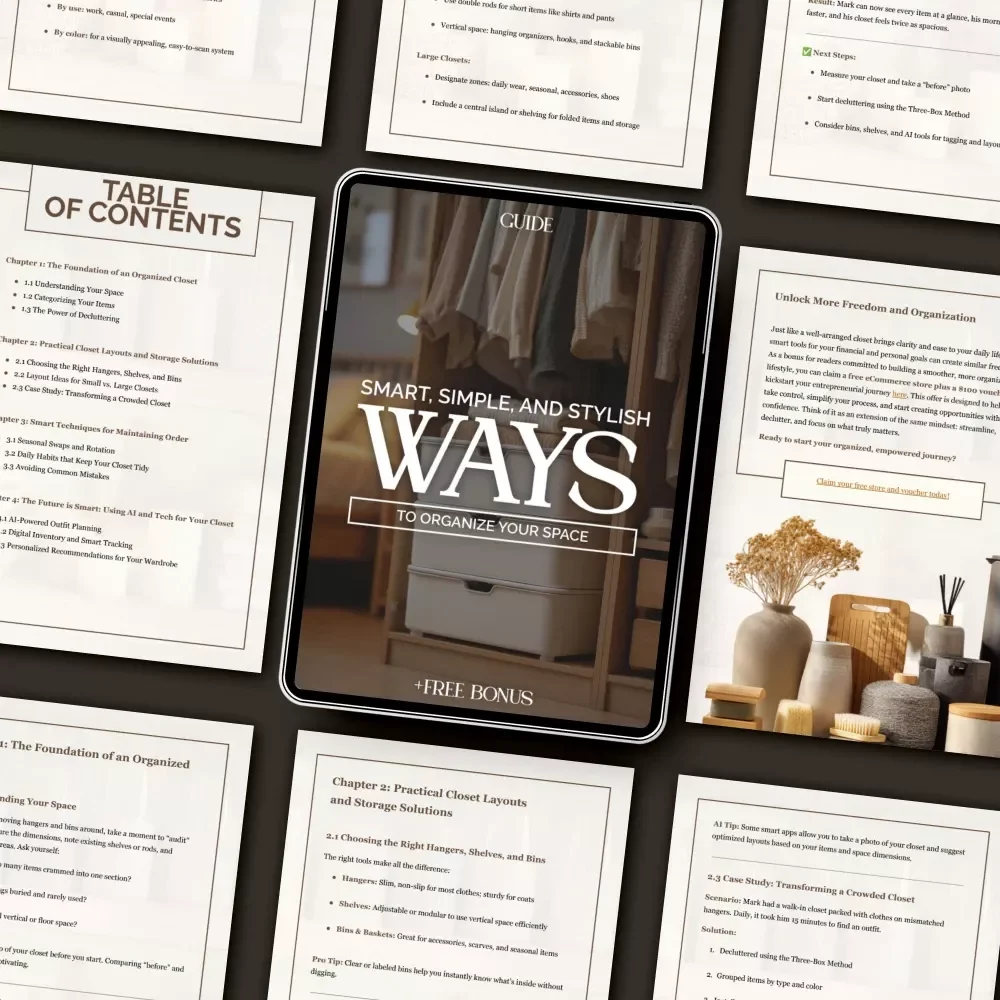 Smart, Simple, and Stylish Ways to Organize Your Space | The Ultimate Guide for the Best Way to Arrange Closets | Digital Download for Effortless Home Organization