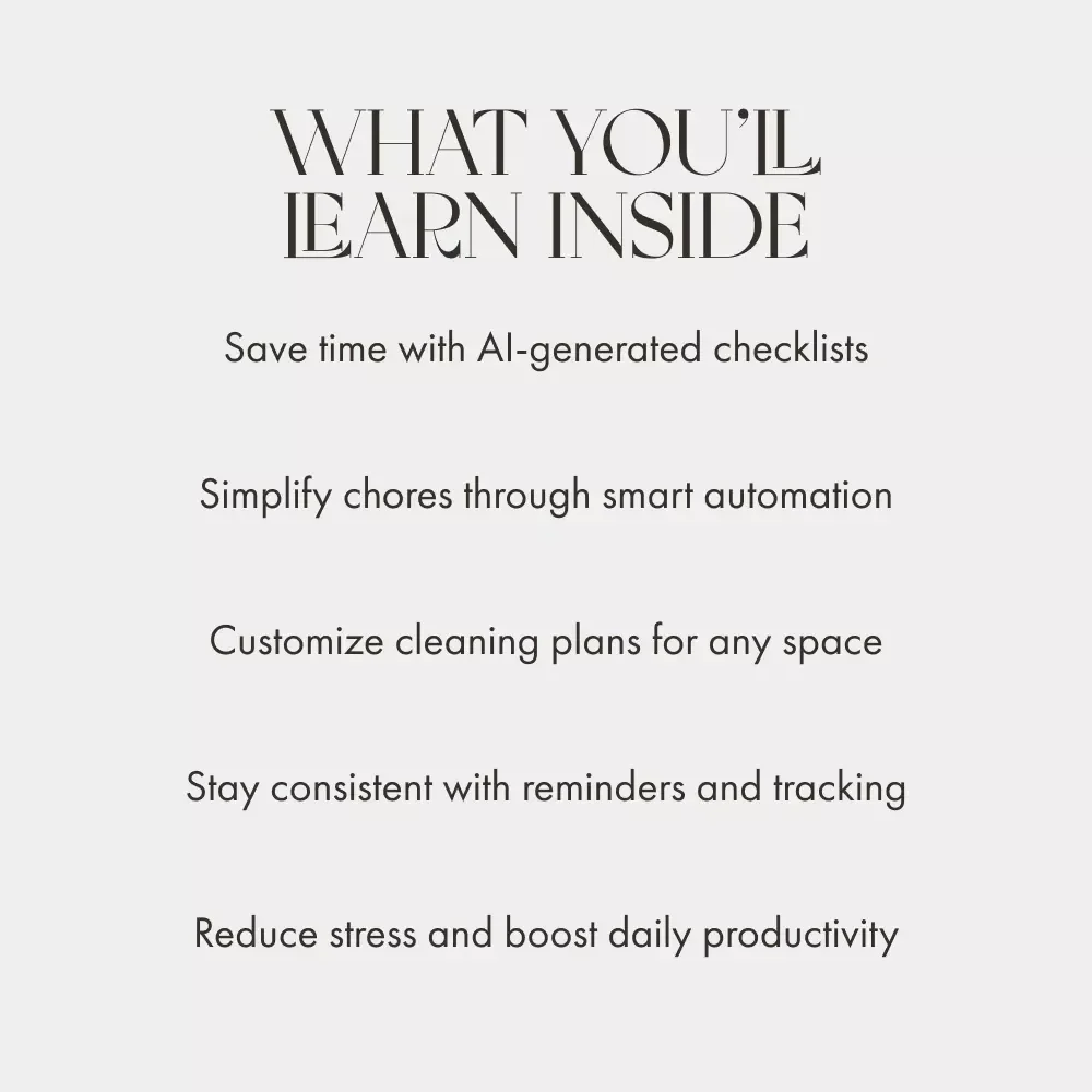 Sparkling Smarts: Creating Cleaning Checklists with AI | Digital Guide on How to Create Cleaning Checklists with AI | Smart Home & Productivity eBook for Organized Living