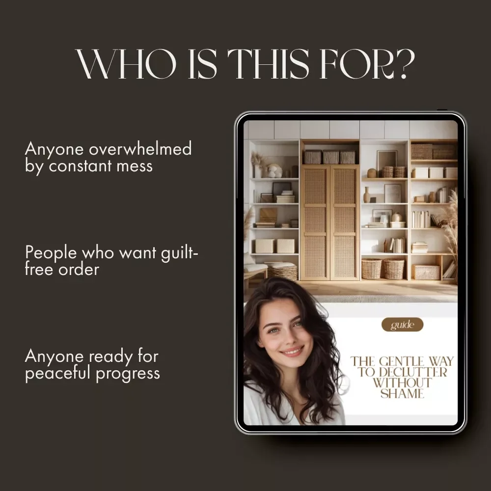 The Gentle Way to Declutter Without Shame | Digital Guide for Emotional Healing, Self-Compassion & How to Stop Feeling Guilty About Clutter