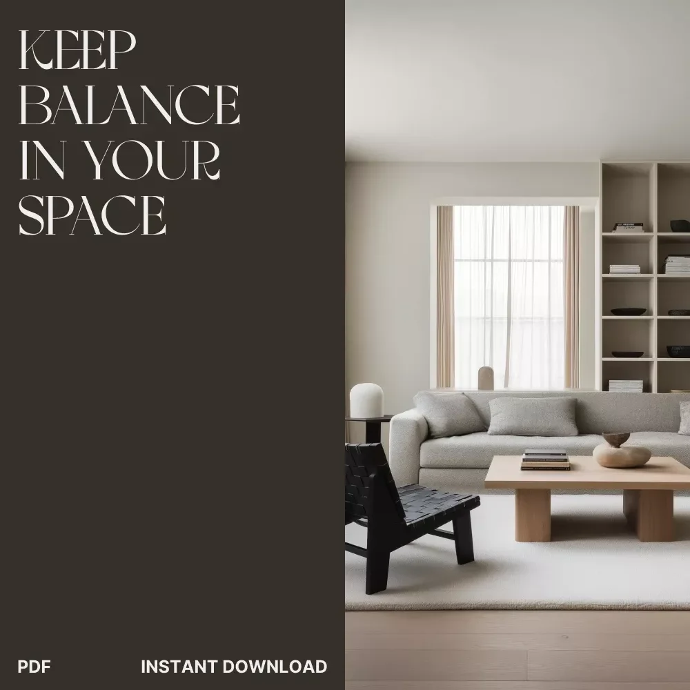 Keep Balance in Your Space | Ebook for Decluttering and Tips for Maintaining One In One Out Rule | Digital Minimalist Living Guide